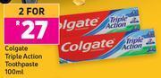 Game Colgate Triple Action Toothpaste-For 2 x 100ml offer