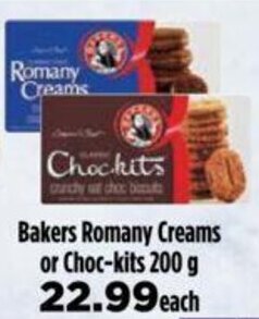 Food Lover's Market Bakers Romany Creams or Choc-Kits 200g offer