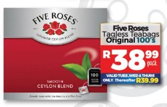 Five Roses Tagless Teabags Original 100's