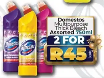 Take 'n Pay Domestos Multipurpose Thick Bleach Assorted 2x750ml offer