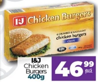 Take 'n Pay I&J Chicken Burgers 400g offer