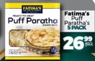 Take 'n Pay Fatima's Puff Paratha's 5 pack offer