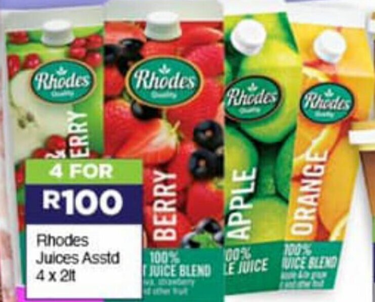Rhodes Juices 4x2L offer at Super Save