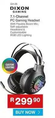 Cash Crusaders Dixon Gaming 7.1 Channel PC Gaming Headset GH-26 offer