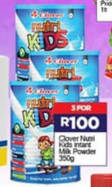 Clover Nutri Kids Instant Milk Powder 350g offer at Super Save