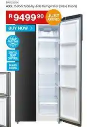 Cash Crusaders Dixon 408L 2 Door Side By Side Refrigerator (Glass Doors) DFR530SK offer
