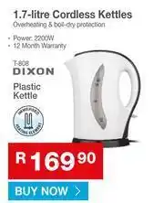 Cash Crusaders Dixon 1.7Ltr Plastic Cordless Kettle T-808 offer