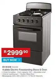 Cash Crusaders Dixon 4 Plate Electric Freestanding Stove & Oven DC54EB offer