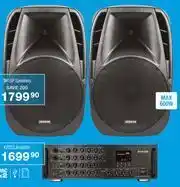 Cash Crusaders Jebson 15-Inch DJ/PA Speakers (Pair) SH15P + Dixon Digital Stereo Echo Mixing Amplifier K2233-Combo offer