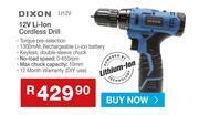 Cash Crusaders Dixon 12V Li-Ion Cordless Drill LI12V offer