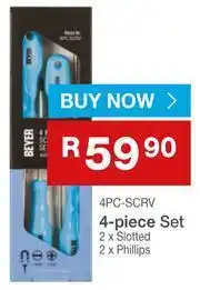 Cash Crusaders Beyer 4 Piece Screwdriver Sets With Magnetic Tips 4PC-SCRV offer