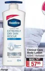 Dis-Chem Vaseline Clinical Care Body Lotion Assorted-625ml offer