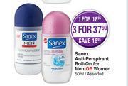 Dis-Chem Sanex Anti Perspirant Roll On For Men Or Women (Assorted)-50ml offer