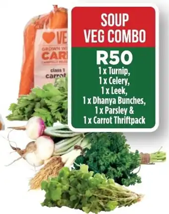 Food Lover's Market Turnip, Celery, Leek, Dhanya Bunches, Parsley & Carrot Thriftpack offer