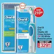 Dis-Chem Oral B D12 Vitality 2D Cross Action Or 3D White Powerbrushes-Each offer