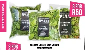 Food Lover's Market Chopped Spinach, Baby Spinach or Summer Salad offer