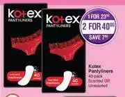 Dis-Chem Kotex Pantyliners 40 Pack (Scented Or Unscented)-For 1 offer