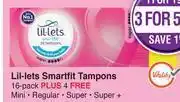 Lil-Lets Smartfit Tampons 16 Pack Plus 4 Free-For 1