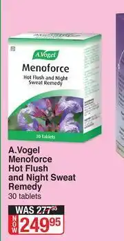 Dis-Chem A.Vogel Menforce Hot Flush & Night Sweat Remedy 30 Tablets offer