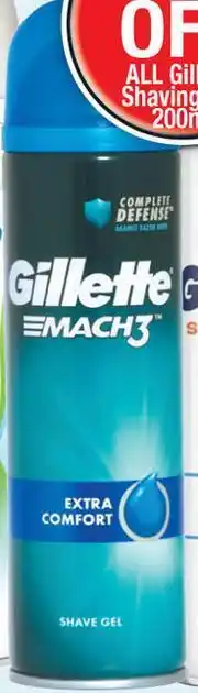 Dis-Chem Gillette Mach3 Smooth Shaving Gel-200ml offer