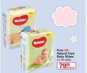 Huggies Pure Or Natural Care Baby Wipes 4 x 56 Wipes-Per Pack