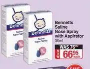 Dis-Chem Bennetts Saline Nose Spray With Aspirator-30ml Each offer