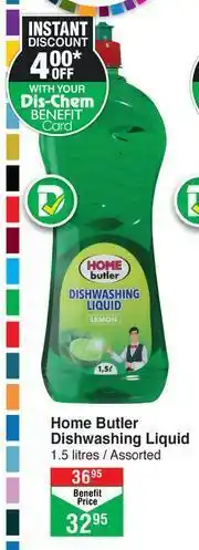 Dis-Chem Home Butler Dishwashing Liquid Assorted-1.5Ltr offer