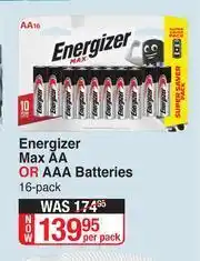 Dis-Chem Energizer Max AA Or AAA Batteries-16's Per Pack offer