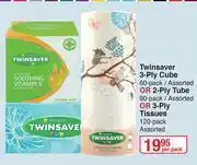 Dis-Chem Twinsaver 3 Ply Cube 60 Pack Or 2 Ply Tube 80 Pack Or 3 Ply Tissues 120 Pack-Per Pack offer