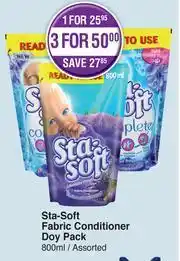 Dis-Chem Sta-Soft Fabric Conditioner Doy Pack Assorted-For 1 x 800ml offer