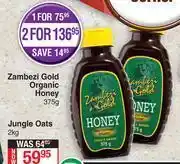 Zambezi Gold Organic Honey-For 1 x 375g