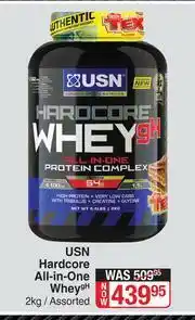 Dis-Chem USN Hardcore All In One Whey gh Assorted-2kg offer