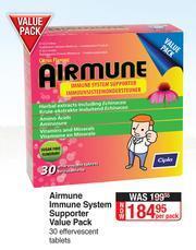 Airmune Immune System Supporter Value Pack-30 Effervescent Tablets Per Pack