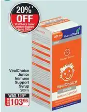 Dis-Chem Viral Choice Junior Immune Support Syrup-200ml offer