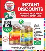 Dis-Chem Lifestyle Nutrition Vitamin C Or Vegetarian Multivitamin & Mineral Gummy Bears 120 Bears-Each offer