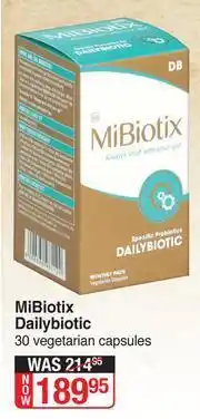 Dis-Chem MiBiotix Daily Biotic-30 Vegetarian Capsules offer