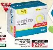 Dis-Chem Entiro Probiotic Value Pack 30 Capsules Plus 30 Capsules-Per Pack offer
