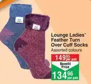 Dis-Chem Sock Shop Heat Holders Lounge Ladies Feather Turn Over Cuff Socks (Assorted Colours)-Per Pair offer