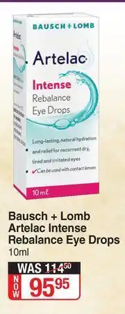 Bausch + Lomb Artelac Intense Rebalance Eye Drops-10ml