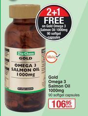 Dis-Chem Gold Omega 3 Salmon Oil 1000mg-90 Softgel Capsules offer