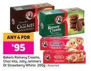 Game Baker's Romany Creams, Choc-Kits, Jolly Jammers Or Strawberry Whirls-For Any 4 x 200g offer