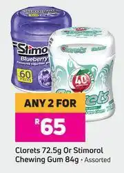 Game Clorets 72.5g Or Stimorol Chewing Gum Assorted-For Any 2 x 84g offer