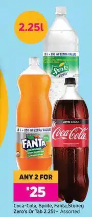 Game Coca-Cola, Sprite, Fanta, Stoney Zero's Or Tab Assorted-For Any 2 x 2.25L offer
