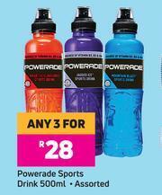Game Powerade Sports Drink Assorted-For Any 3 x 500ml offer