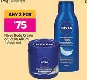 Game Nivea Body Cream Or Lotion Assorted-For Any 2 x 400ml offer