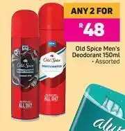 Old Spice Men's Deodorant Assorted-For Any 2 x 150ml