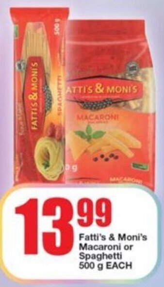 OK Foods Fatti's & Moni's Macaroni or Spaghetti 500g offer
