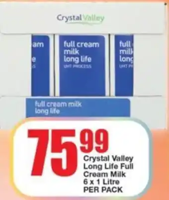 OK Foods Crystal Valley Long Life Full Cream Milk 6x1L offer