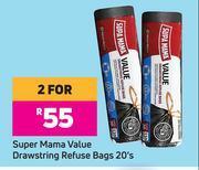 Game Super Mama Value Drawstring Refuse Bags-For 2 x 20's offer