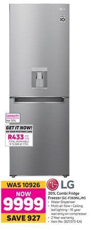 Game LG 301L Combi Fridge Freezer GC-F369NLJM offer